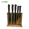 Stainless Steel 5pcs Kitchen Knives Set Wood Block